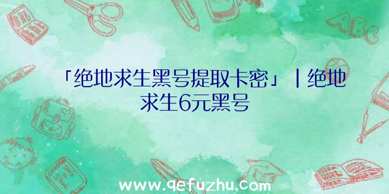 「绝地求生黑号提取卡密」|绝地求生6元黑号